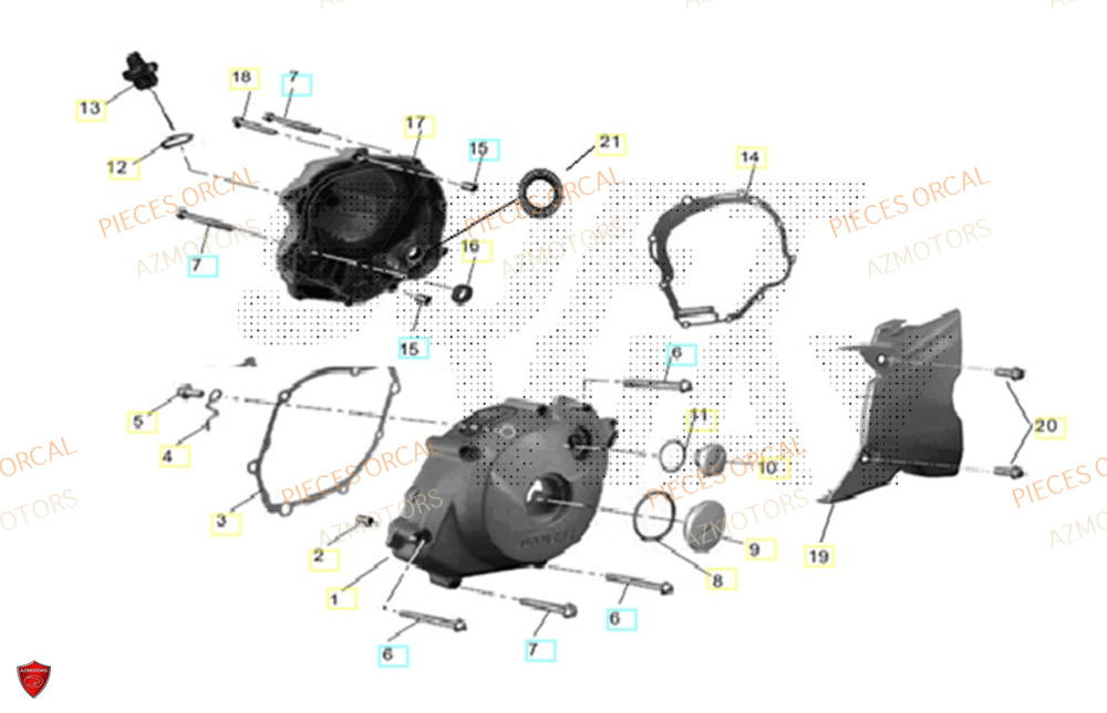 Couvre Carter AZMOTORS Pièces Orcal SIRIO 125cc Euro5