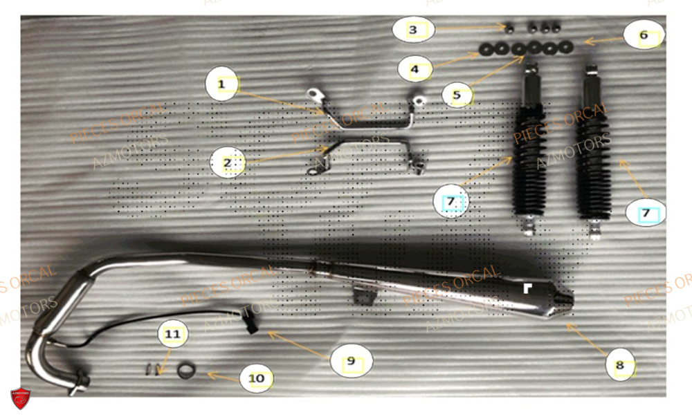 Echappement AZMOTORS Pièces Orcal SIRIO 125cc Euro5