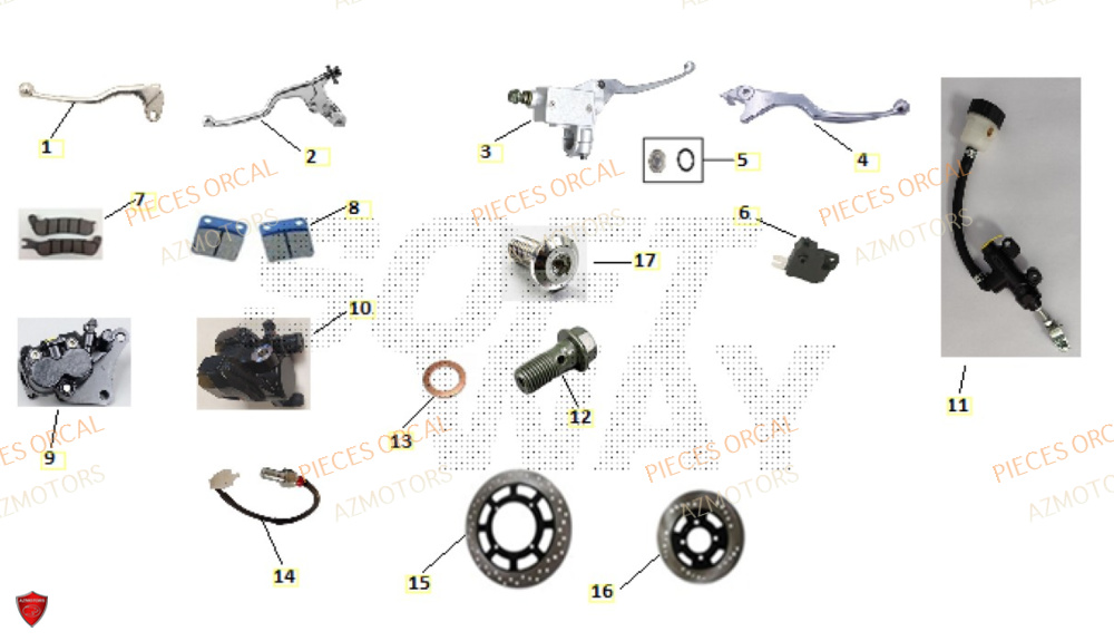 Freins AZMOTORS Pièces Orcal SIRIO 125cc Euro5