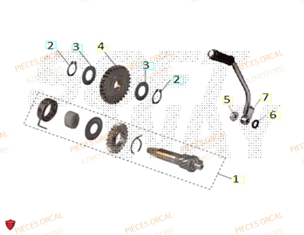 Kick AZMOTORS Pièces Orcal SIRIO 125cc Euro5
