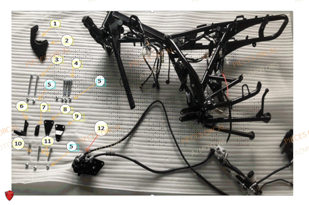 Support De Chassis AZMOTORS Pièces Orcal SIRIO 125cc Euro5