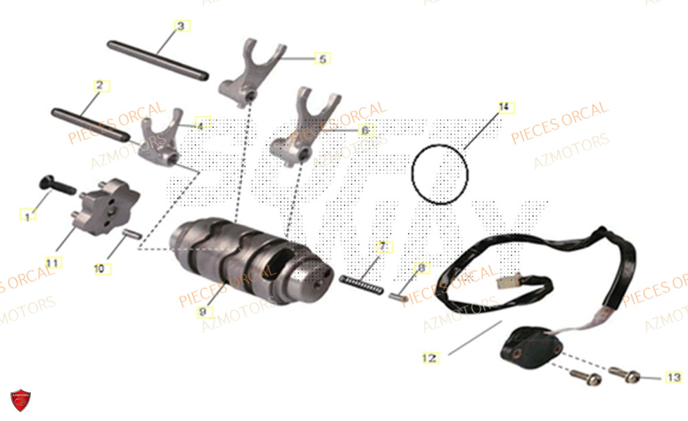 Tambour De Selection AZMOTORS Pièces Orcal SIRIO 125cc Euro5