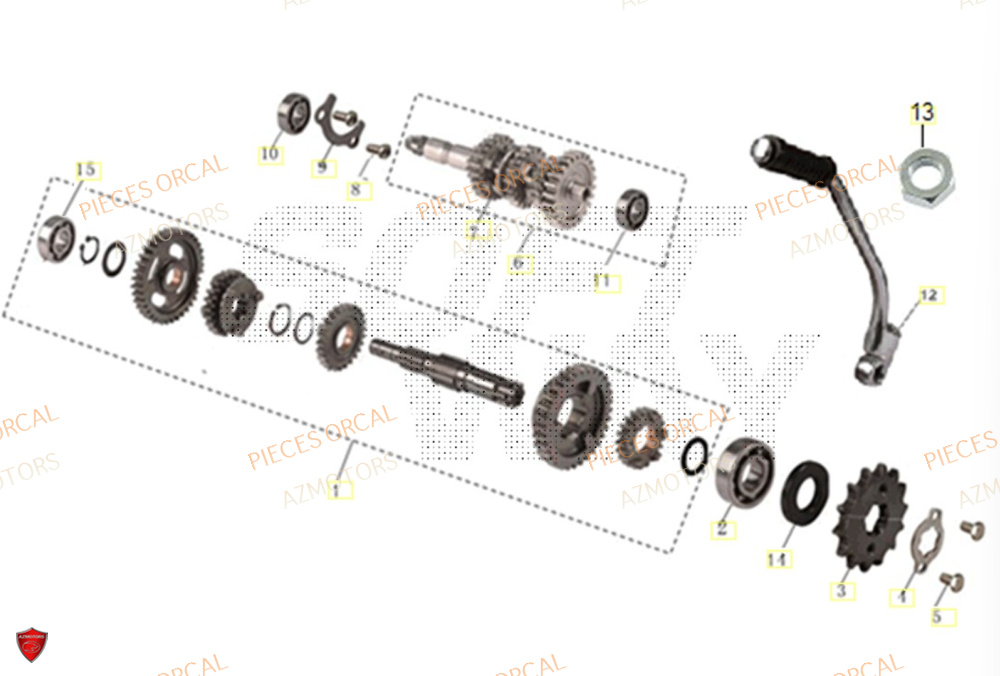 Transmission AZMOTORS Pièces Orcal SIRIO 125cc Euro5