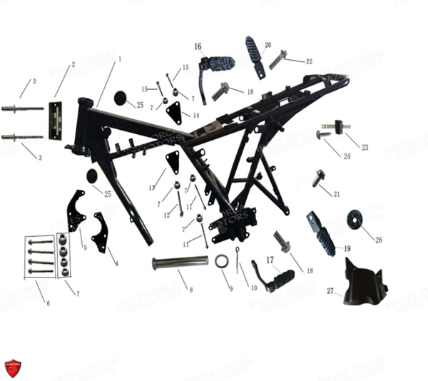 Cadre Chassis ORCAL Pièces Orcal SIRIO 125cc Euro4