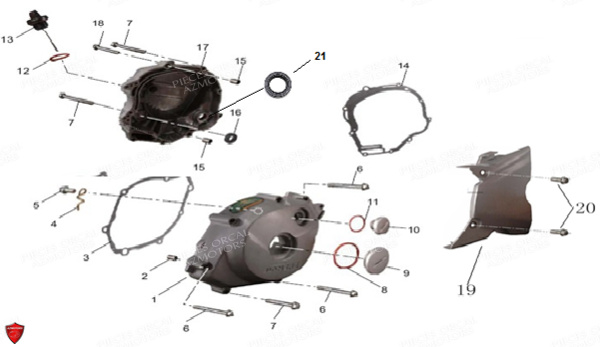 Carter D Allumage Carter Embrayage ORCAL Pièces Orcal SIRIO 125cc Euro4