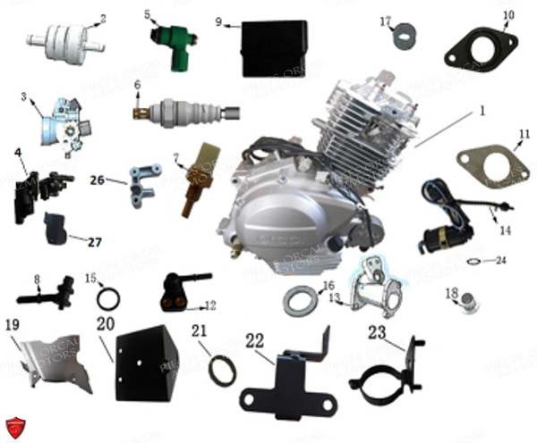 Ecu Sonde Moteur ORCAL Pièces Orcal SIRIO 125cc Euro4
