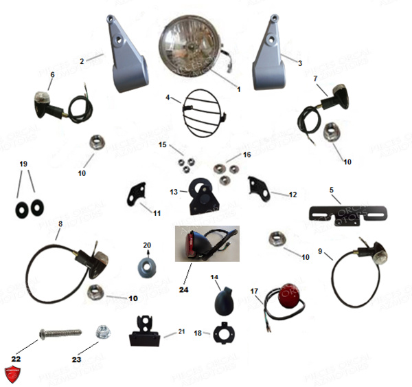 Phare Clignotants ORCAL Pièces Orcal SIRIO 125cc Euro4