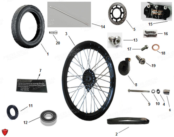 ROUE AVANT ORCAL 125 SIRIO ORCAL EURO 4