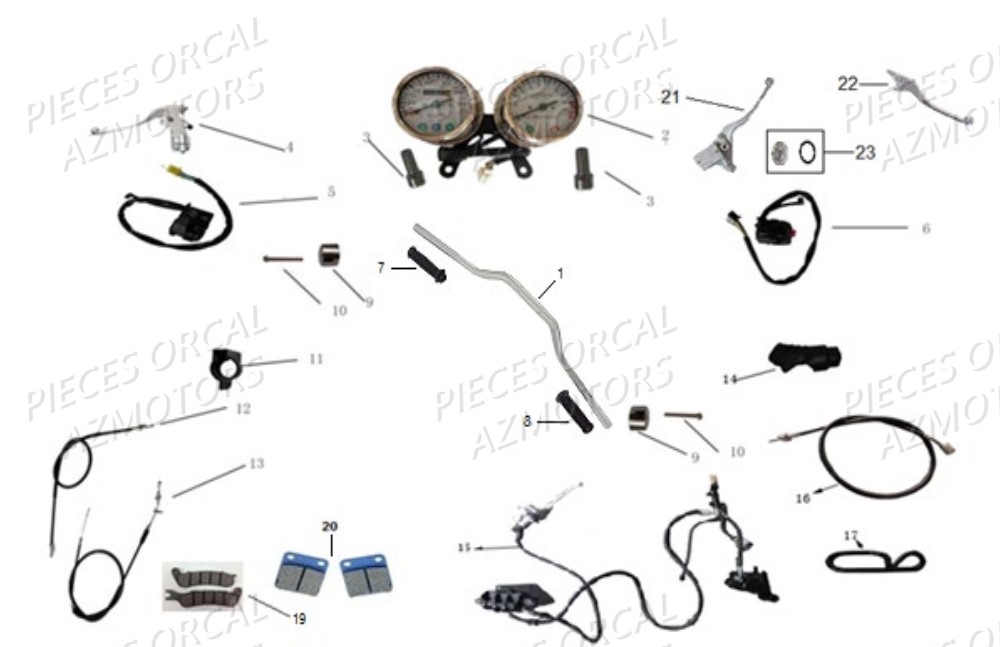 Guidon Cables Leviers ORCAL 