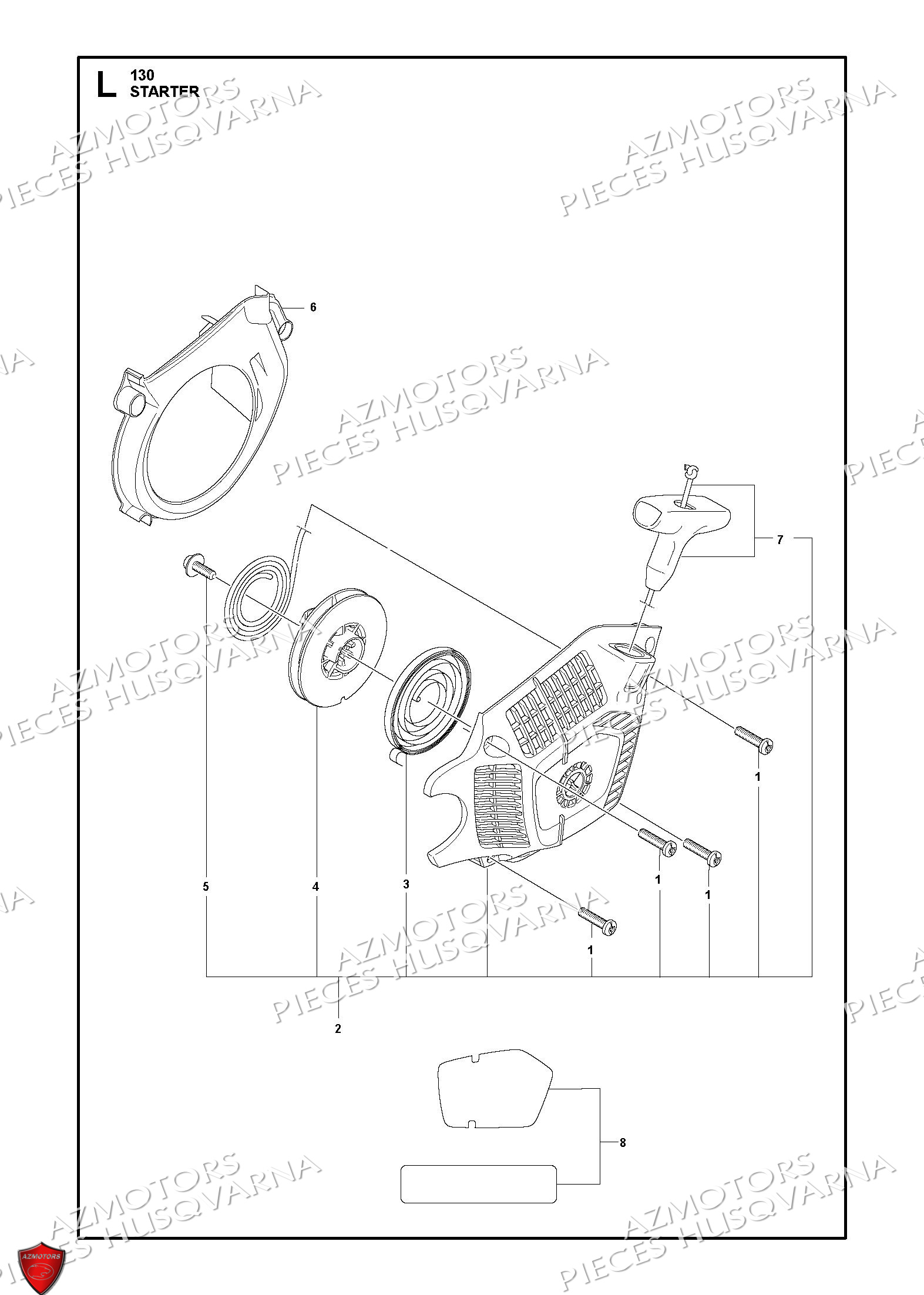 Demarreur HUSQVARNA PIECES TRONCONNEUSE 130-35SN HUSQVARNA