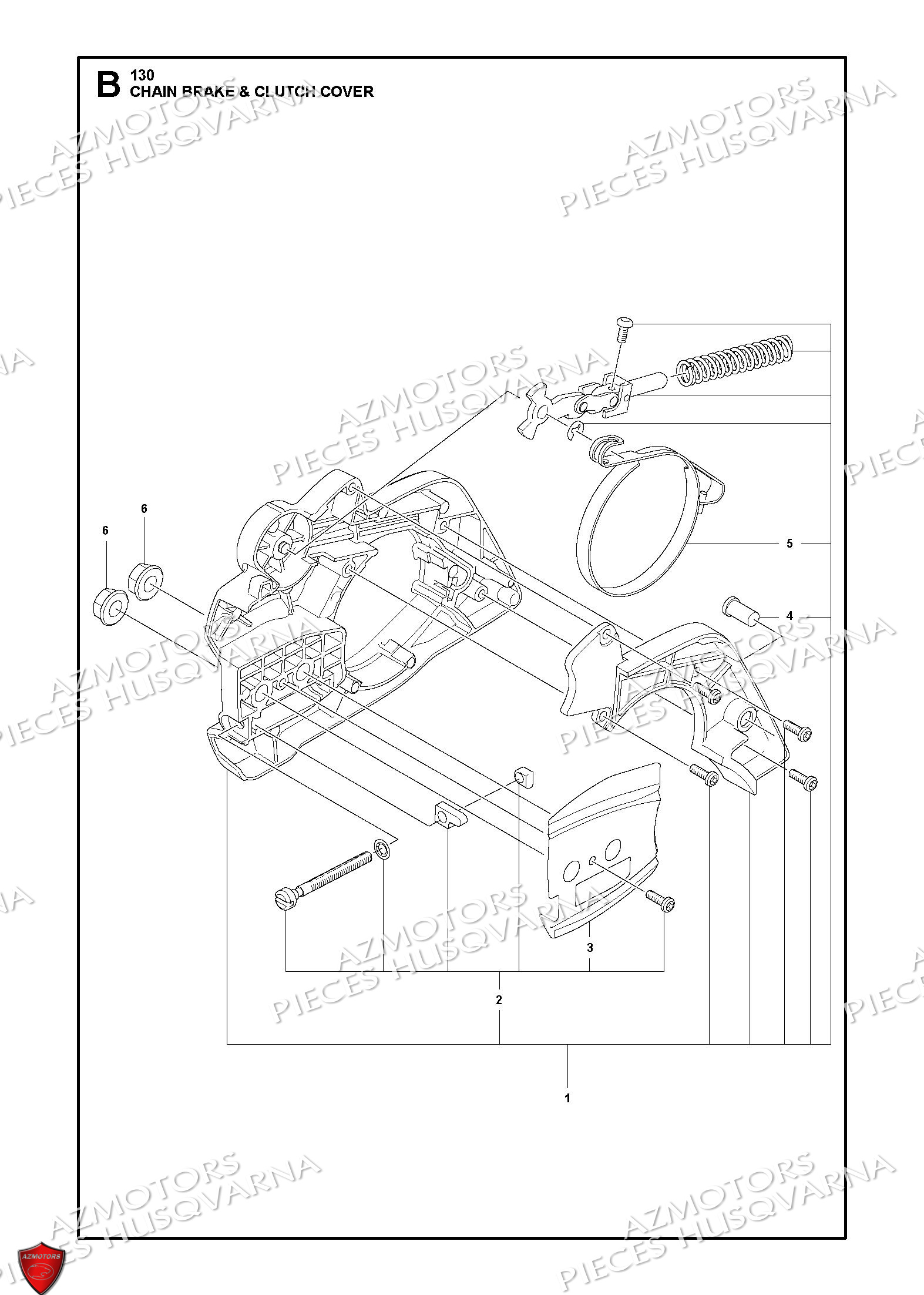 Frein De Chaine Et Carter D Embrayage HUSQVARNA PIECES TRONCONNEUSE 130-35SN HUSQVARNA