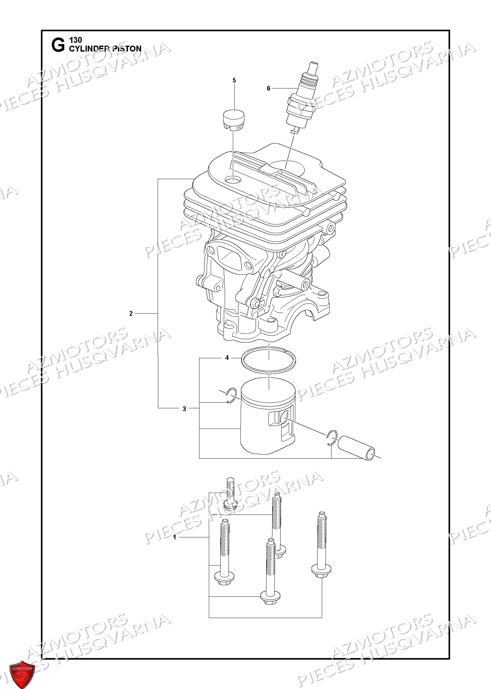 Piston De Cylindre HUSQVARNA PIECES TRONCONNEUSE 130-35SN HUSQVARNA