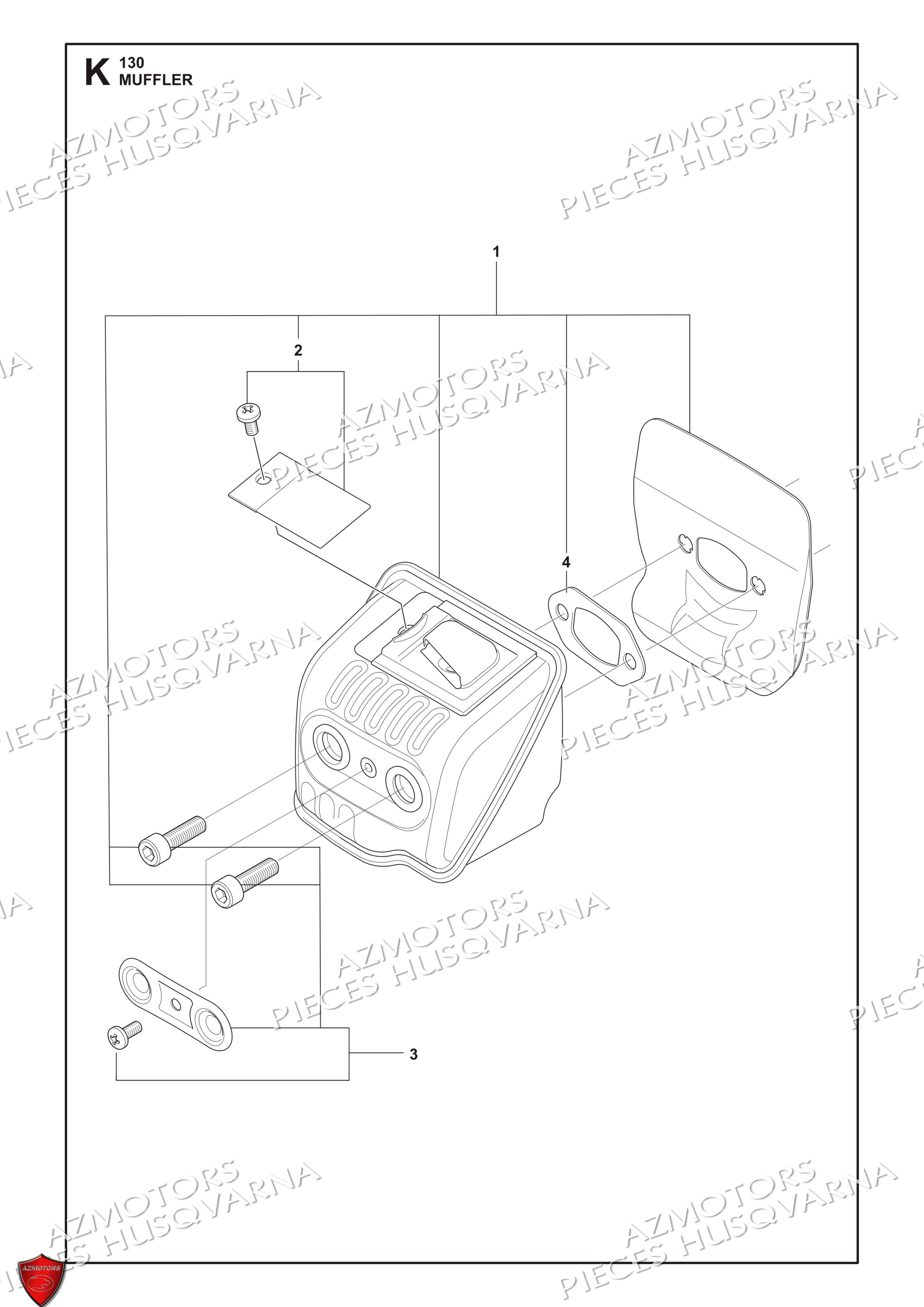 Silencieux HUSQVARNA PIECES TRONCONNEUSE 130-35SN HUSQVARNA
