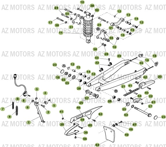 FOURCHE ARRIERE   SUSPENSION ARRIERE BETA 200 ALP 08