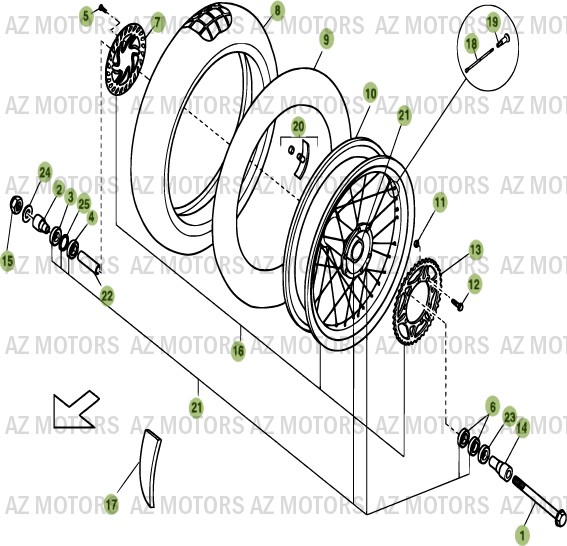 Roue Arriere BETA Pièces Alp 200cc [2008]