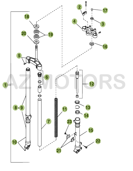 Fourche BETA Pièces BETA URBAN 200 4T - [2008-2011]