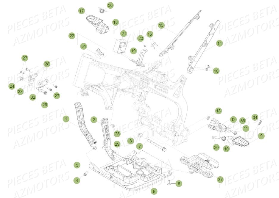 ACCESSOIRES DU CHASSIS BETA 250 EVO 2T 15