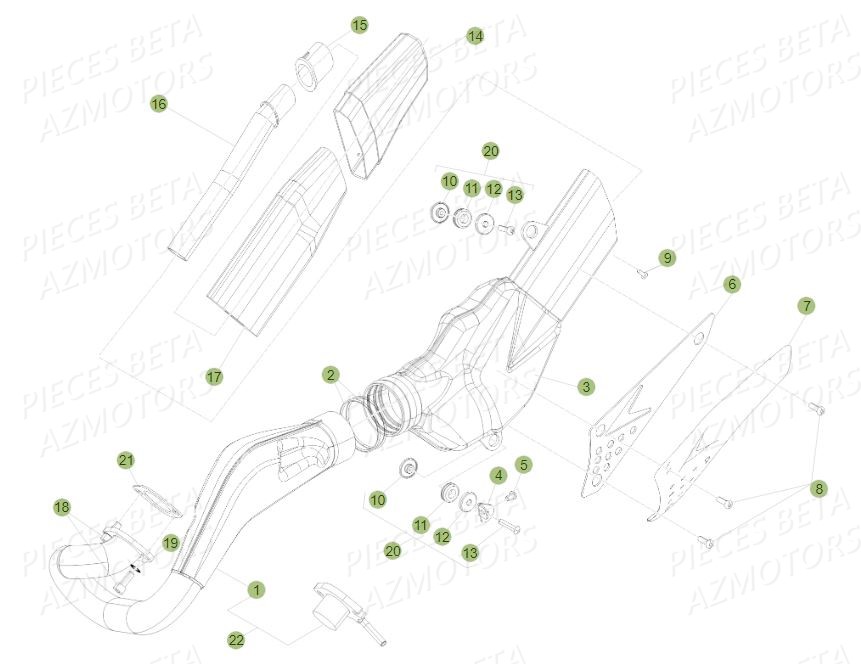 Echappement BETA Pièces BETA EVO 250 2T - (2015)