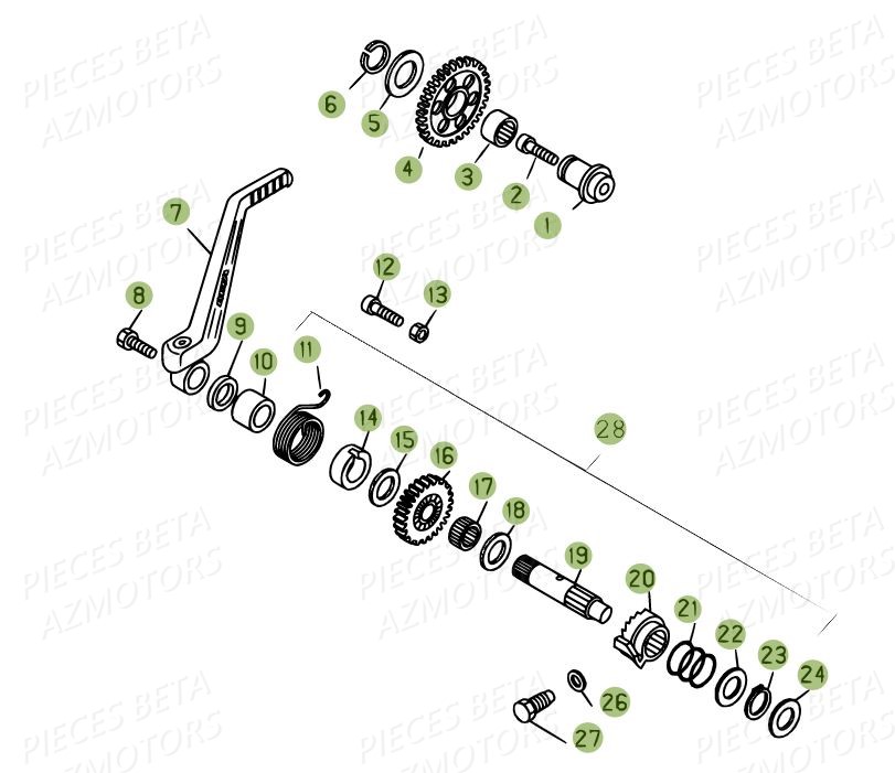 Kick Starter BETA Pièces BETA EVO 250 2T - (2015)