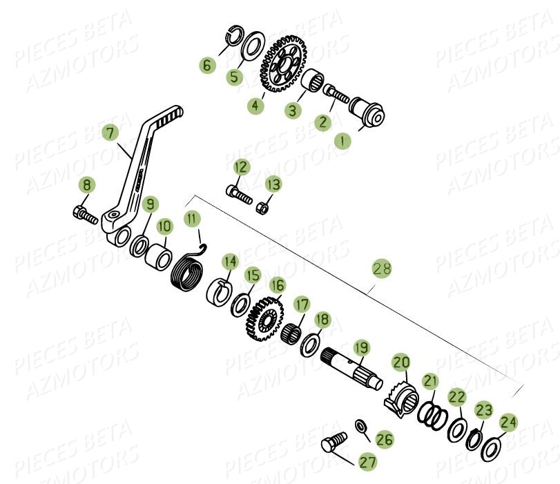 KICK STARTER pour 250 EVO 2T 15