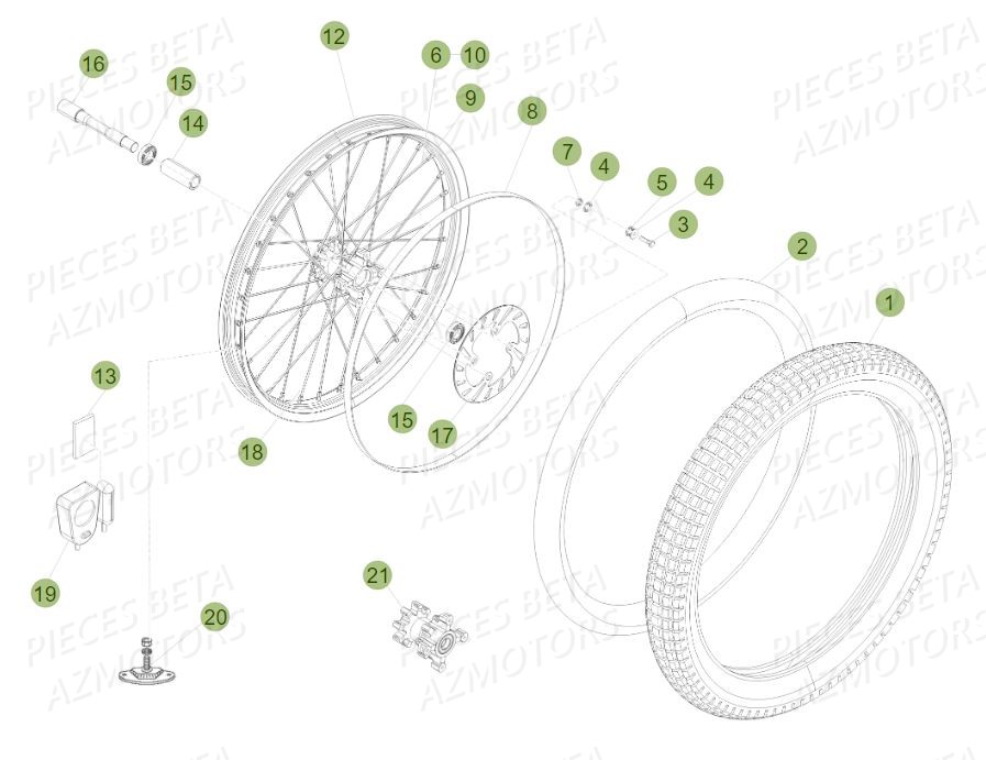Roue Avant BETA Pièces BETA EVO 250 2T - (2015)