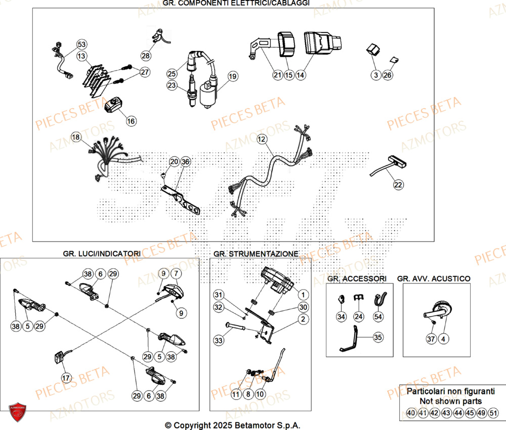 Equipement Electrique AZMOTORS Pieces BETA TRIAL EVO 300 4T FACTORY - (2025)

