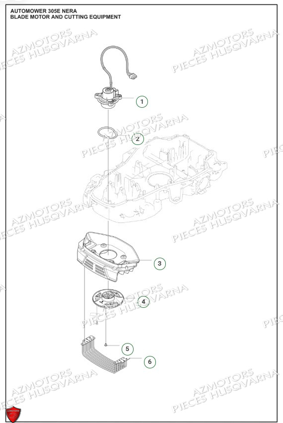 Moteur De Coupe Et Equipement HUSQVARNA PIECES 305E NERA ROBOT TONDEUSE HUSQVARNA