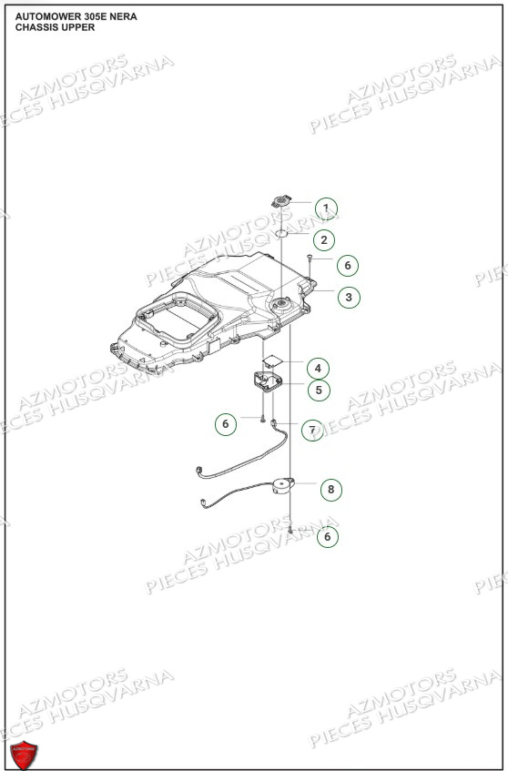 Partie Superieure Du Chassis HUSQVARNA PIECES 305E NERA ROBOT TONDEUSE HUSQVARNA