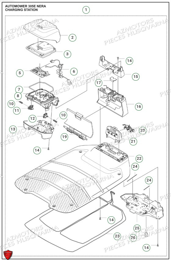 Station De Charge HUSQVARNA PIECES 305E NERA ROBOT TONDEUSE HUSQVARNA