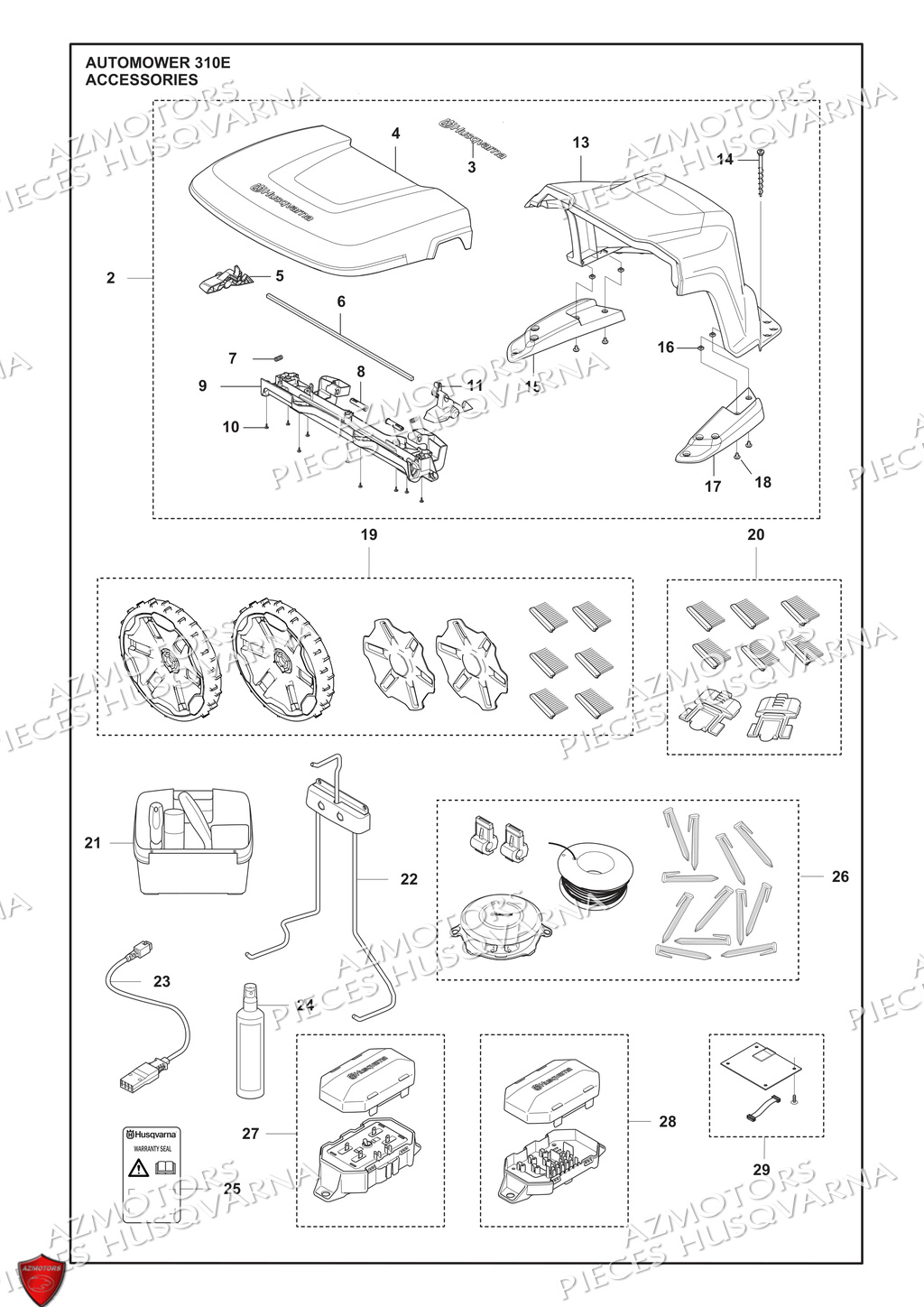 Accessoires HUSQVARNA PIECES 310E NERA ROBOT TONDEUSE HUSQVARNA