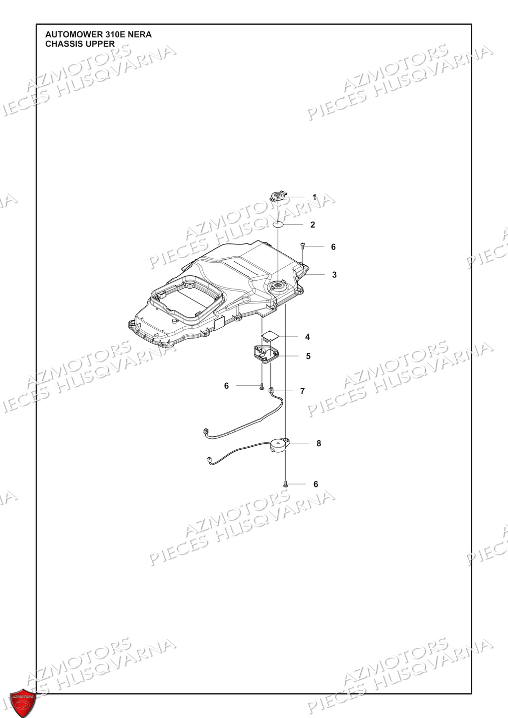 Partie Superieure Du Chassis HUSQVARNA PIECES 310E NERA ROBOT TONDEUSE HUSQVARNA