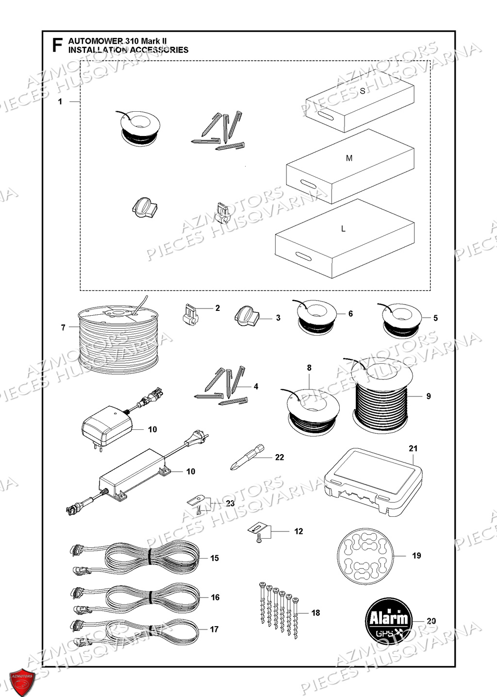 Accessoires D Installation HUSQVARNA PIECES 310 Mark II ROBOT TONDEUSE HUSQVARNA