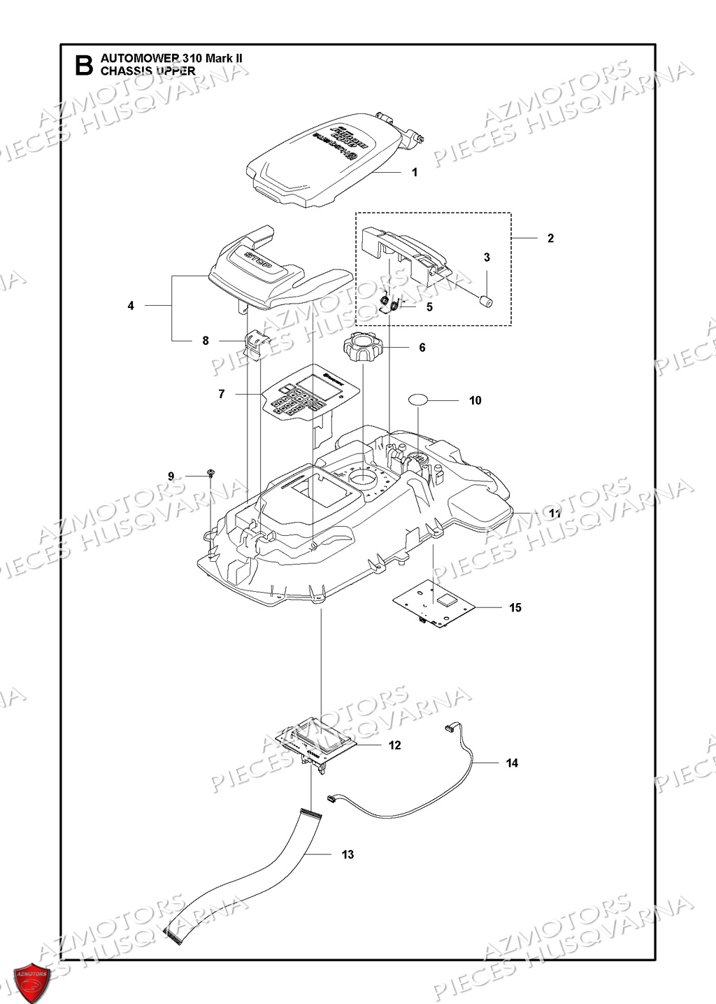 Partie Superieure Du Chassis HUSQVARNA PIECES 310 Mark II ROBOT TONDEUSE HUSQVARNA