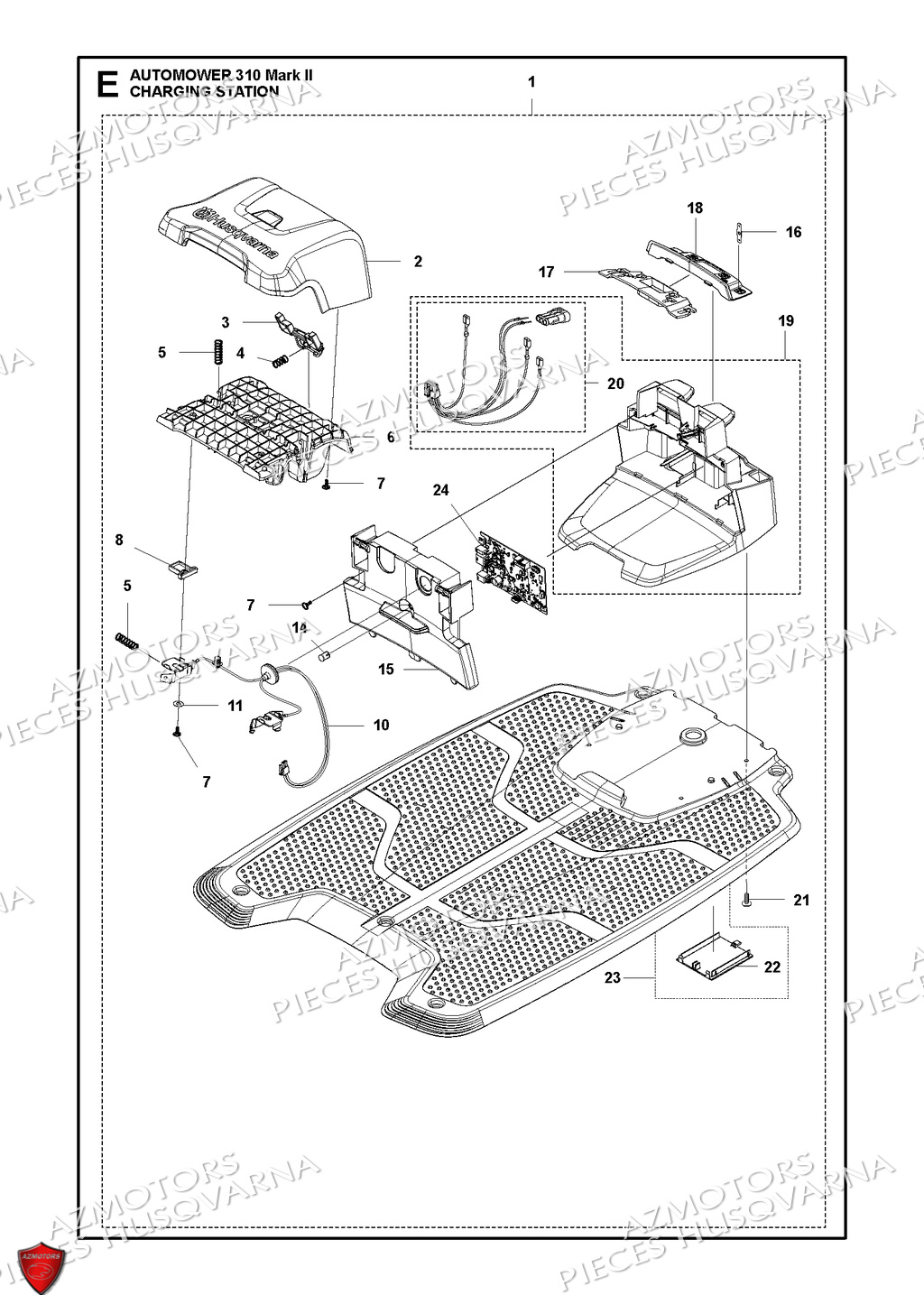 Station De Charge HUSQVARNA PIECES 310 Mark II ROBOT TONDEUSE HUSQVARNA