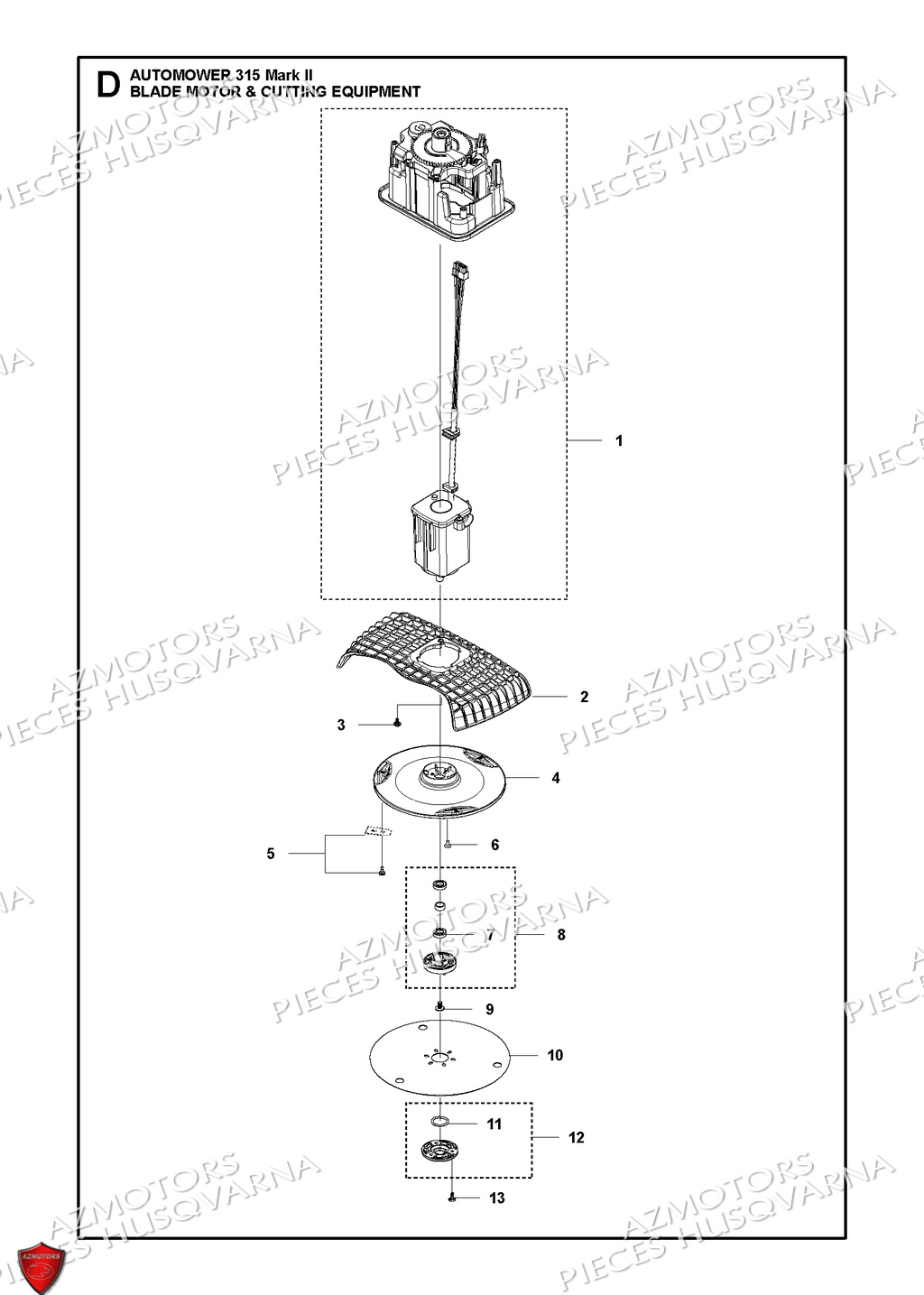 Moteur De Coupe Et Equipement De Coupe HUSQVARNA PIECES 315 Mark II ROBOT TONDEUSE HUSQVARNA