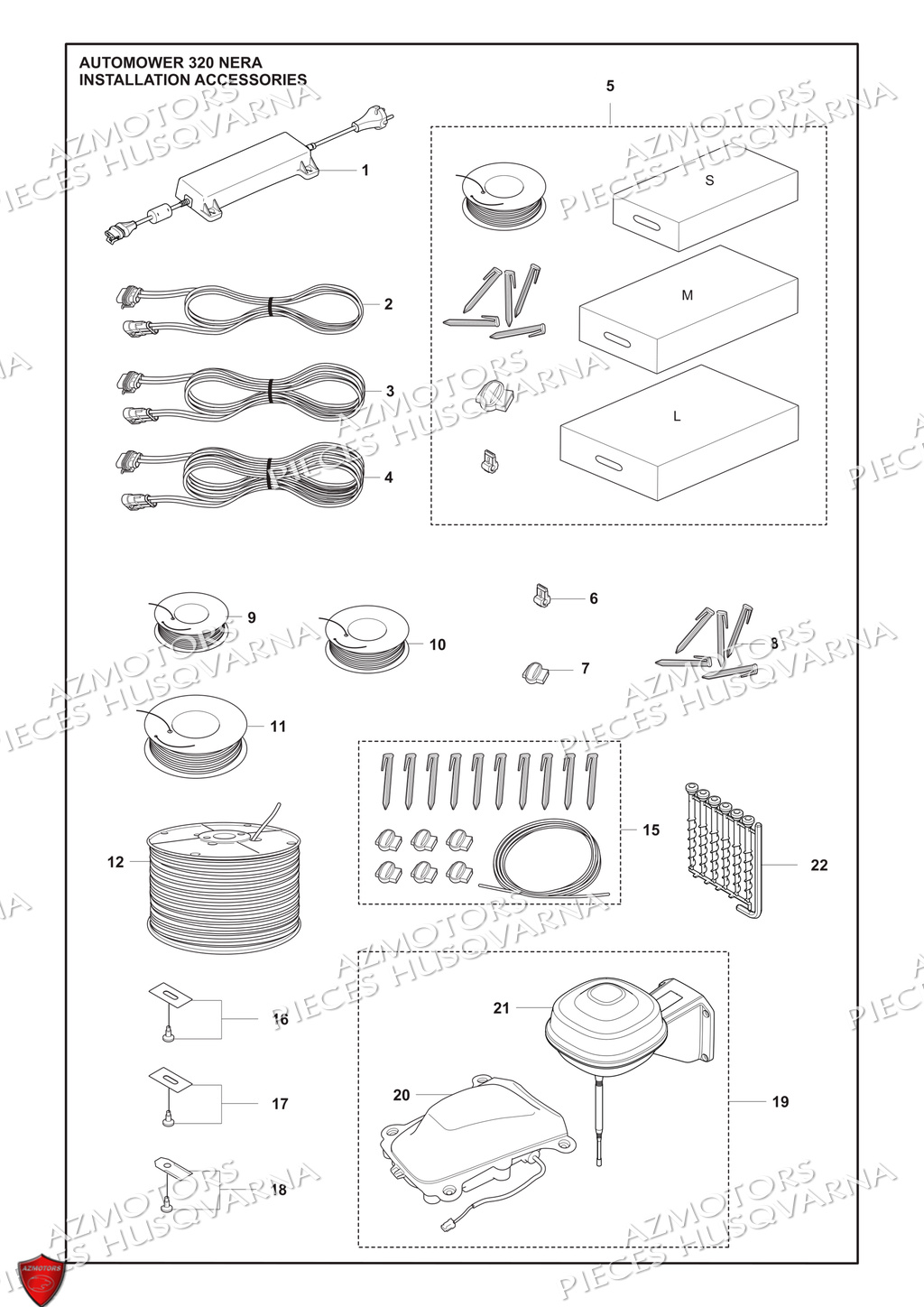 Accessoires D Installation HUSQVARNA PIECES 320 NERA ROBOT TONDEUSE HUSQVARNA