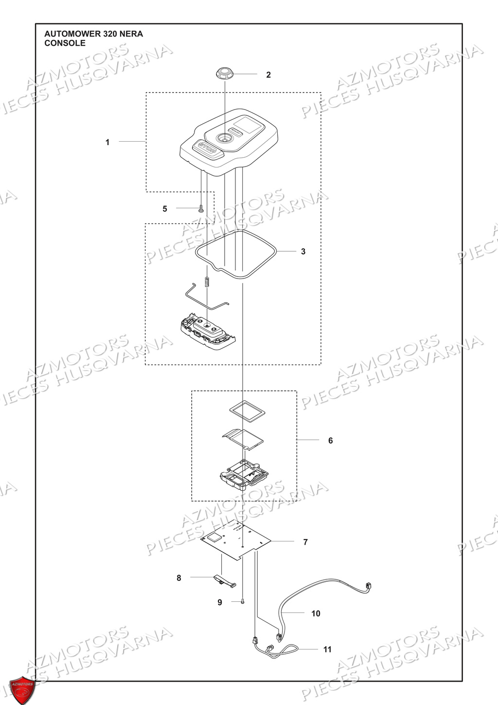 Console HUSQVARNA PIECES 320 NERA ROBOT TONDEUSE HUSQVARNA