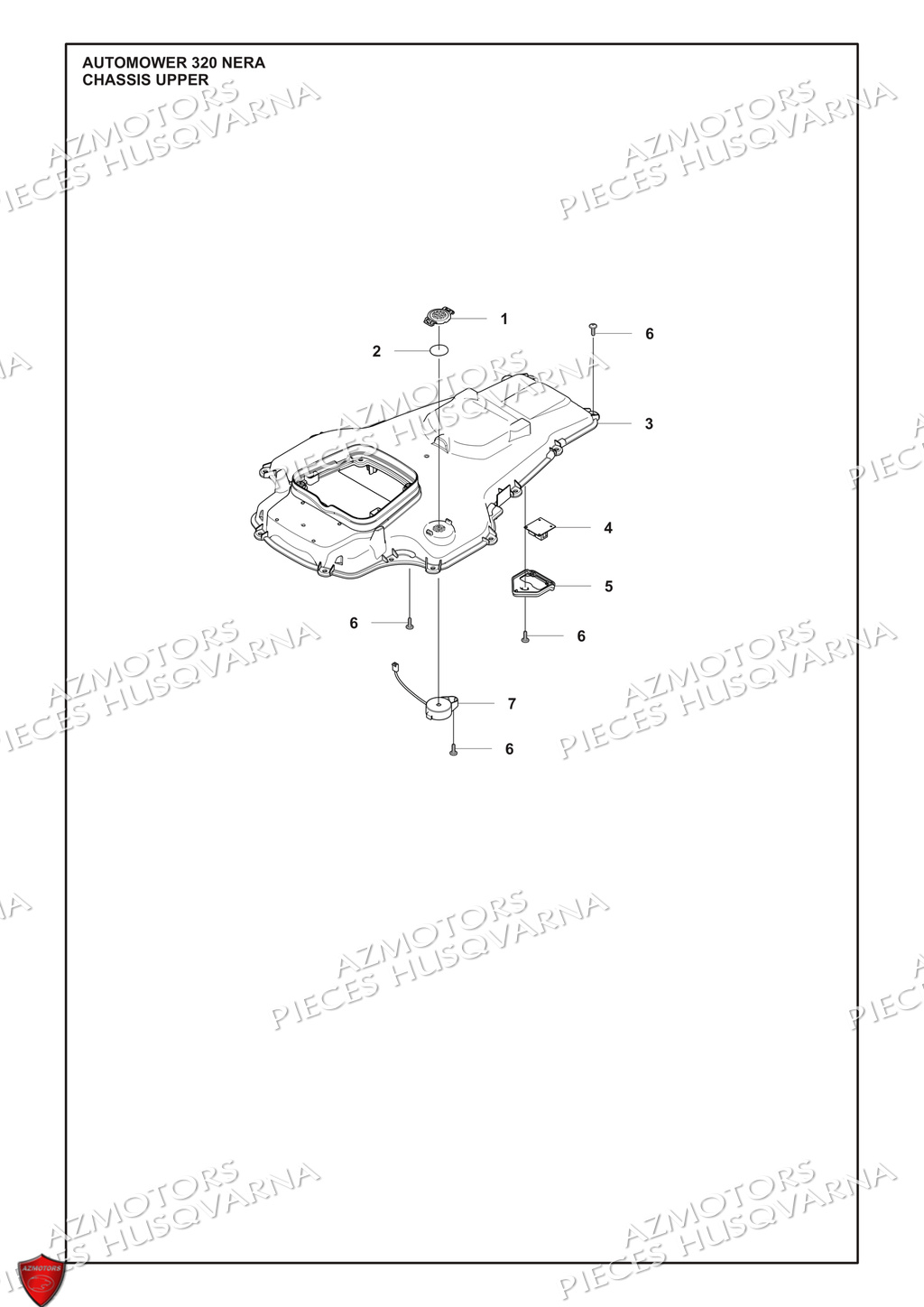 Partie Superieure Du Chassis HUSQVARNA PIECES 320 NERA ROBOT TONDEUSE HUSQVARNA