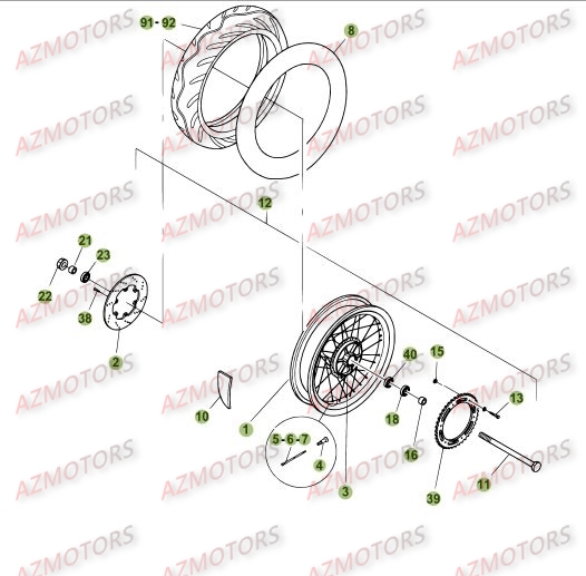 Roue Arriere BETA Pièces BETA M4 350cc 4T - [2006]