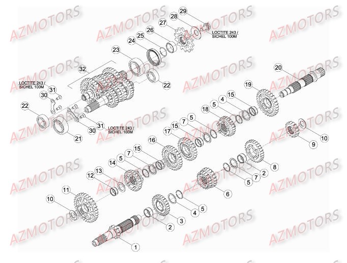 PIGNON DE TRANSMISSION SECONDA IRE BETA pour BOITE A VITESSES de 350-RR-11