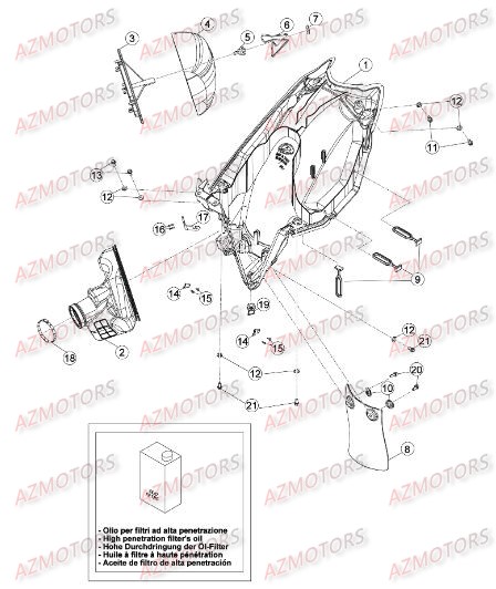 FILTRE AIR BETA pour BOITIER DU FILTRE de 350-RR-11