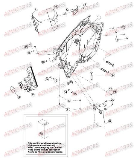 BOITIER DU FILTRE pour 350-RR-11