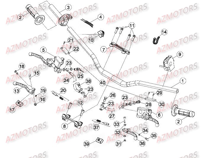 GUIDON RR 4T  07 BETA pour COMMANDES - GUIDON de 350-RR-11