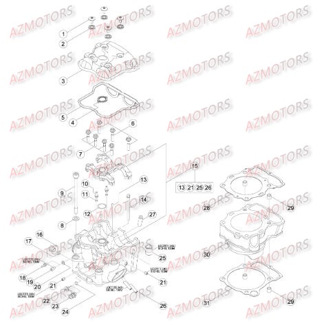 CYLINDRE   CULASSE   DISTRIBUTION BETA 350 RR 11