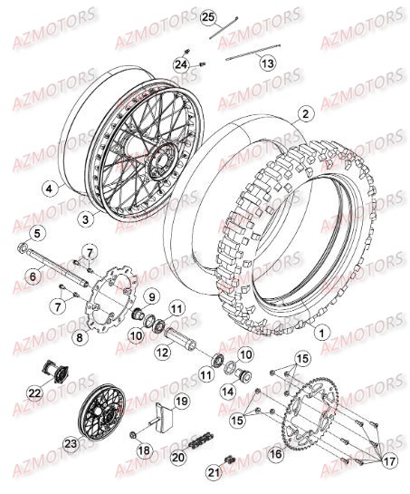 Roue Arriere BETA Pièces Beta RR 4T 350 Enduro - 2011