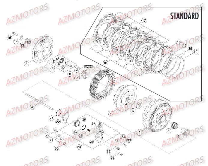 TRANSMISSION PRINCIPALE - EMBRAYAGE pour 350-RR-11