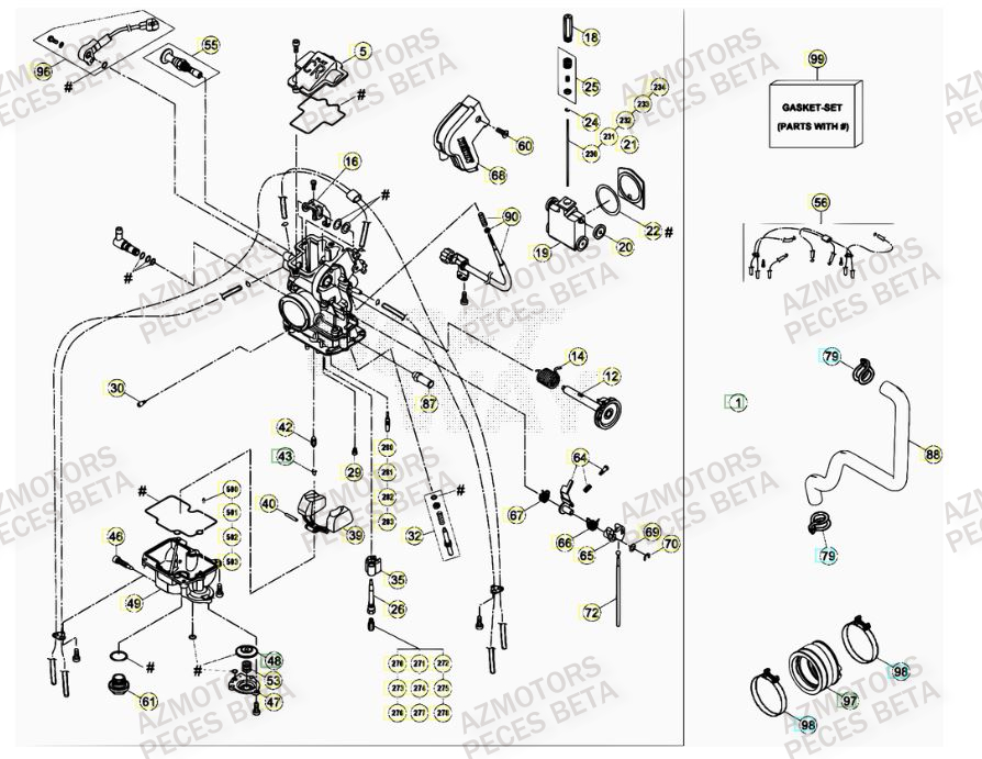 CARBURATEUR BETA Pièces BETA RR FACTORY 350cc 4T - [2012]