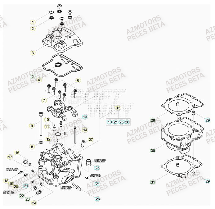 BOUCHON ARBRE COUVERCLE D EMBRAYAGE BETA pour CYLINDRE de 350-RR-FACTORY-12