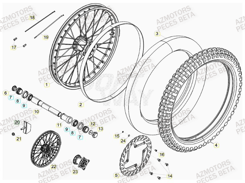 ROUE AVANT DU No SERIE 0000237 A 0050000 pour 350-RR-FACTORY-12