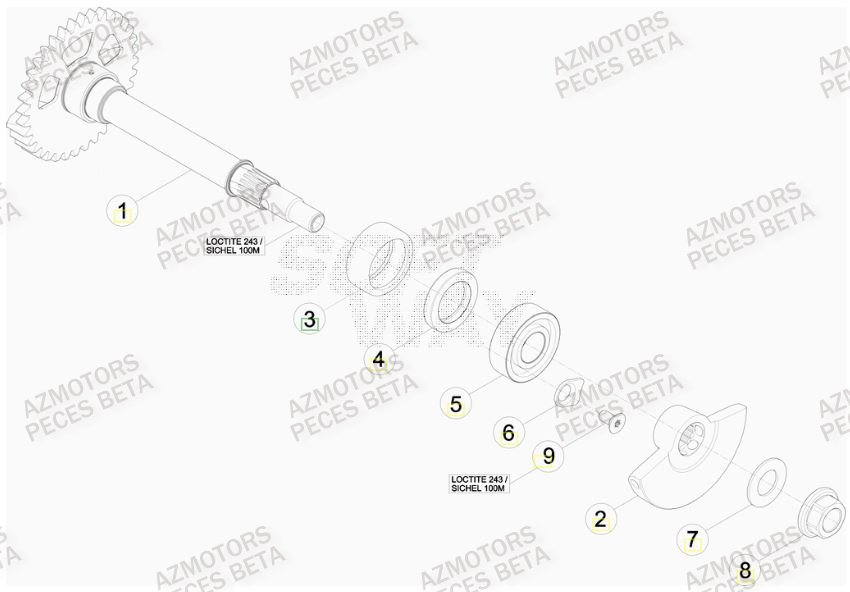 ARBRE EQUILIBRAGE BETA 350 RR FACTORY 14